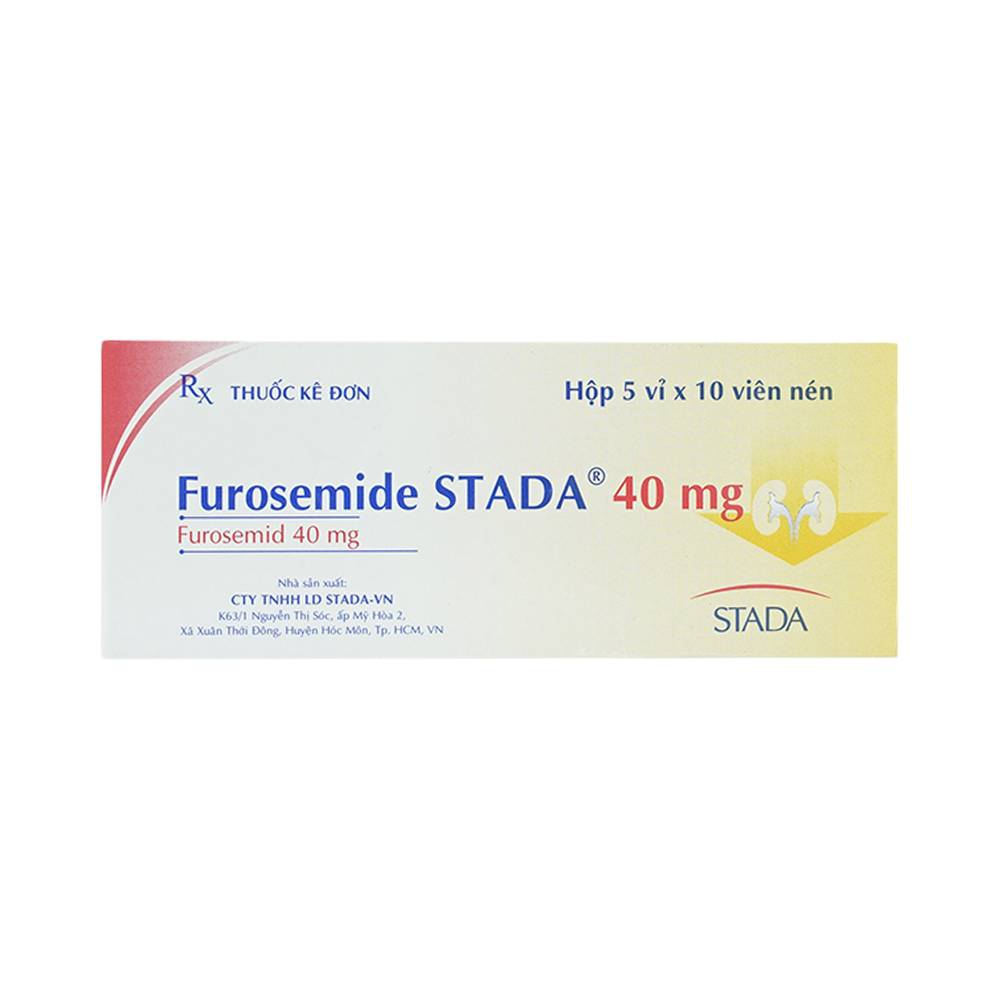 Thuốc Furosemide Stada 40mg điều trị phù, tăng huyết áp (5 vỉ x 10 viên)