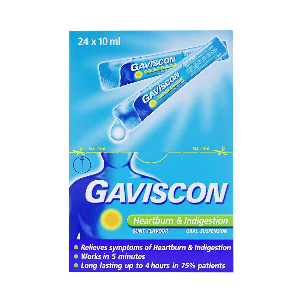 Thuốc dạ dày Gaviscon điều trị những triệu chứng nào của trào ngược dạ dày-thực quản?
