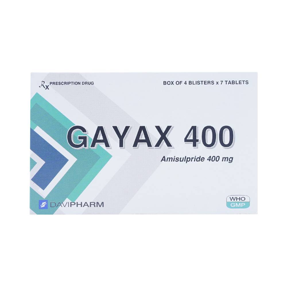 Thuốc Gayax 400 Davipharm điều trị tâm thần phân liệt (4 vỉ x 7 viên)