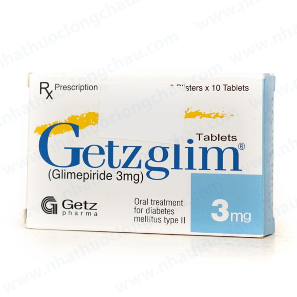 Thuốc Getzglim 3mg Getz hỗ trợ điều trị đái tháo đường tuýp 2 (2 vỉ x 10 viên)