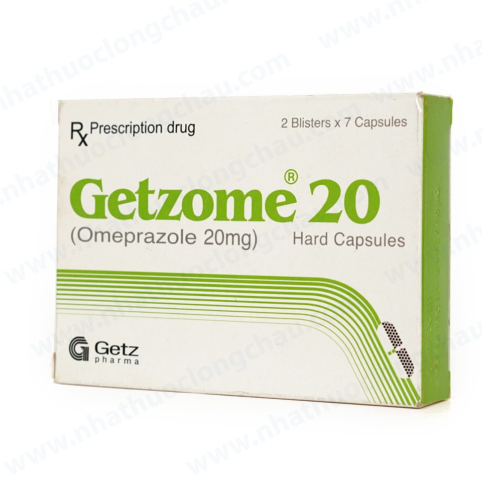 Thuốc Getzome 20 Getz điều trị loét dạ dày, tá tràng (2 vỉ x 7 viên)