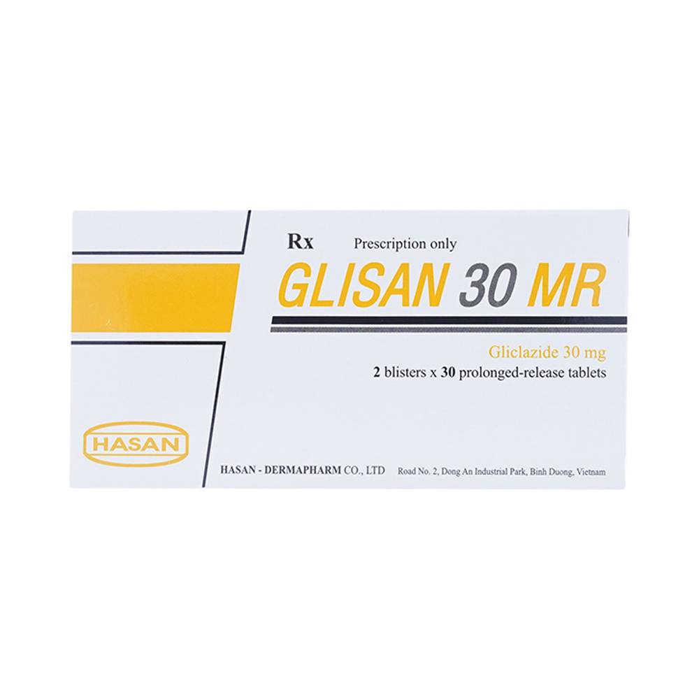 Thuốc Glisan 30 MR Hasan điều trị đái tháo đường tuýp 2 (2 vỉ x 30 viên)