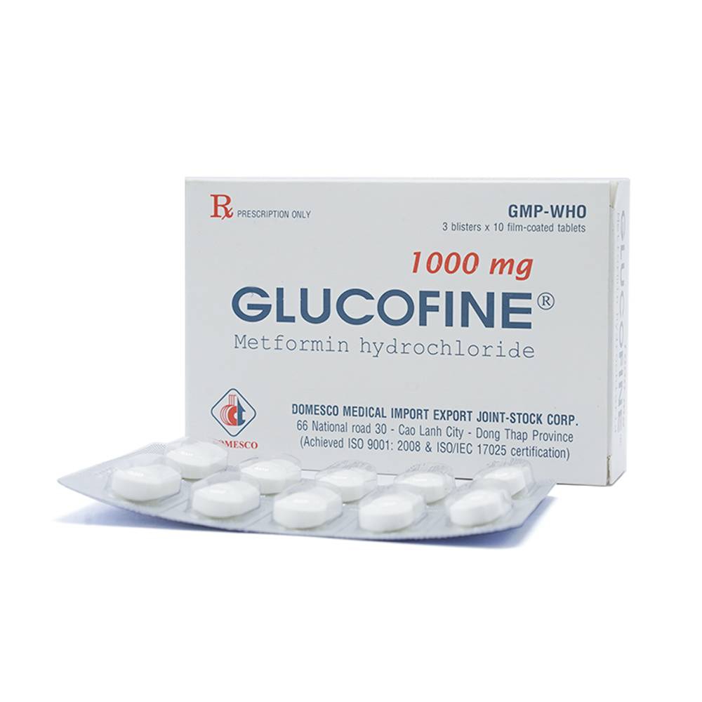 Thuốc Glucofine Domesco hỗ trợ điều trị đái tháo đường tuýp 2 (3 vỉ x 10 viên)