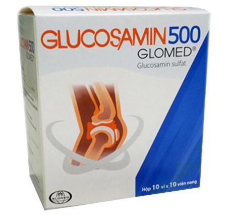 Thuốc Glucosamin 500 Glomed hỗ trợ giảm triệu chứng của thoái hóa khớp gối nhẹ (10 vỉ x 10 viên)