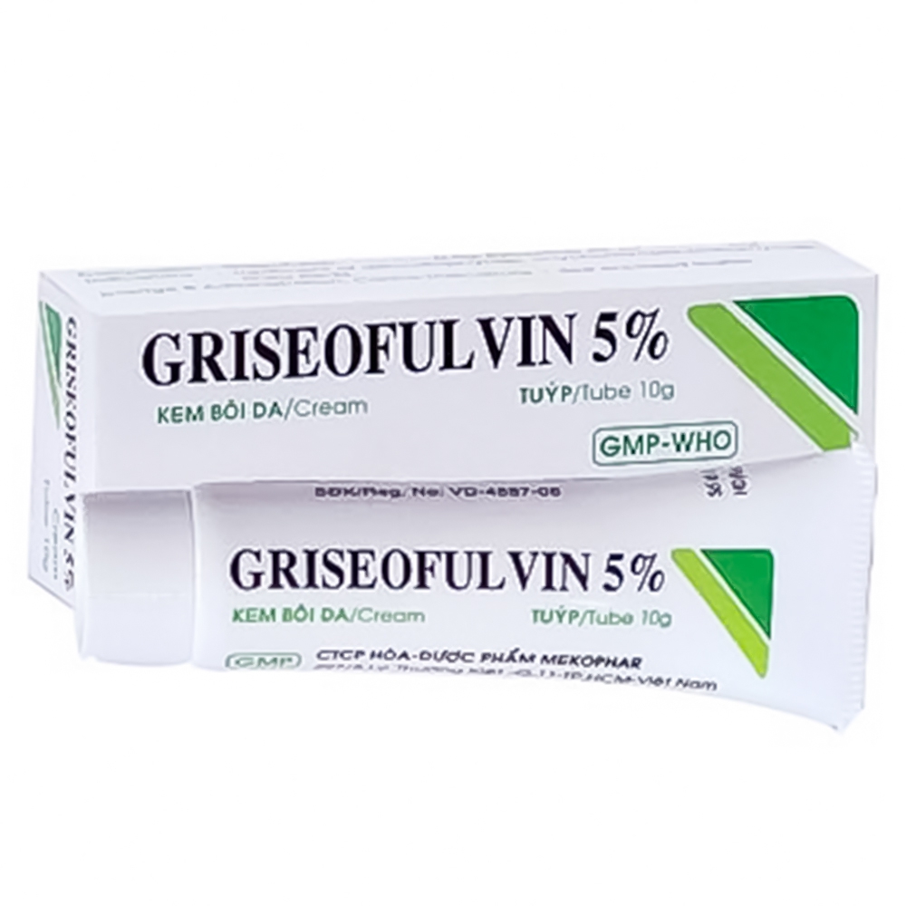 Kem bôi da Griseofulvin 5% Mekophar điều trị các bệnh nấm da, tóc, lông, móng tay, móng chân (10g)