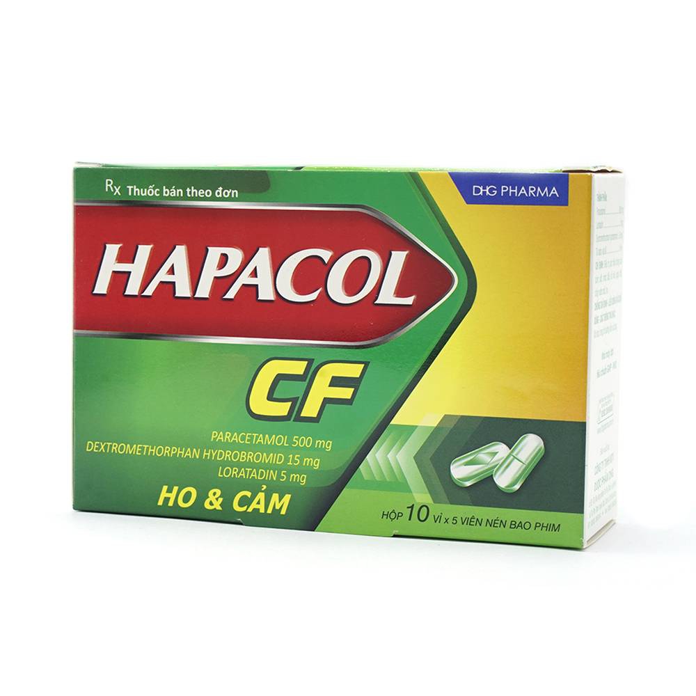 Thuốc hạ sốt Hapacol CF DHG hỗ trợ điều trị triệu chứng ho, sốt (5 vỉ x 10  viên) - Nhà thuốc FPT Long Châu