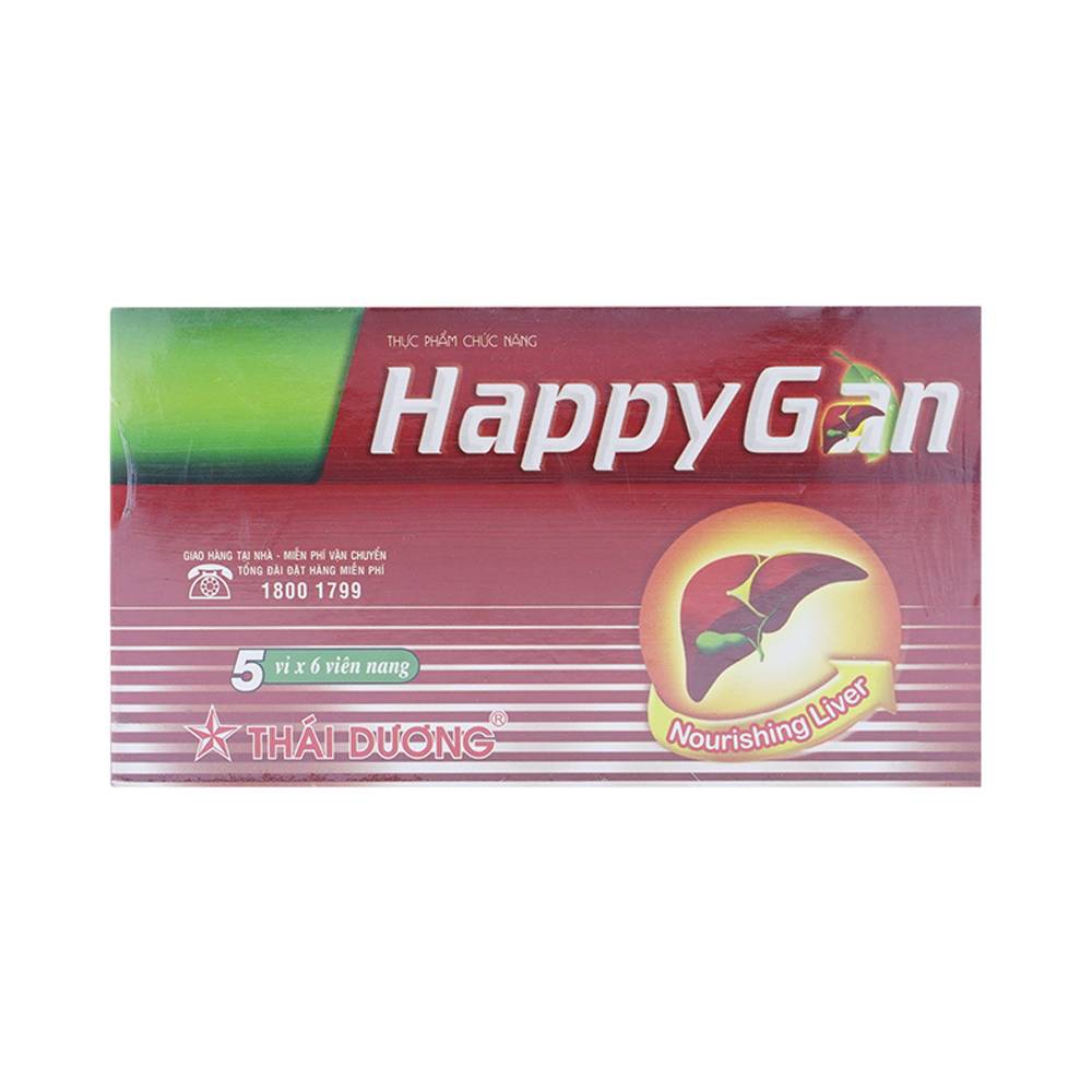 Viên uống Happy Gan Sao Thái Dương bổ gan, mát gan, tăng cường chức năng gan (5 vỉ x 6 viên)