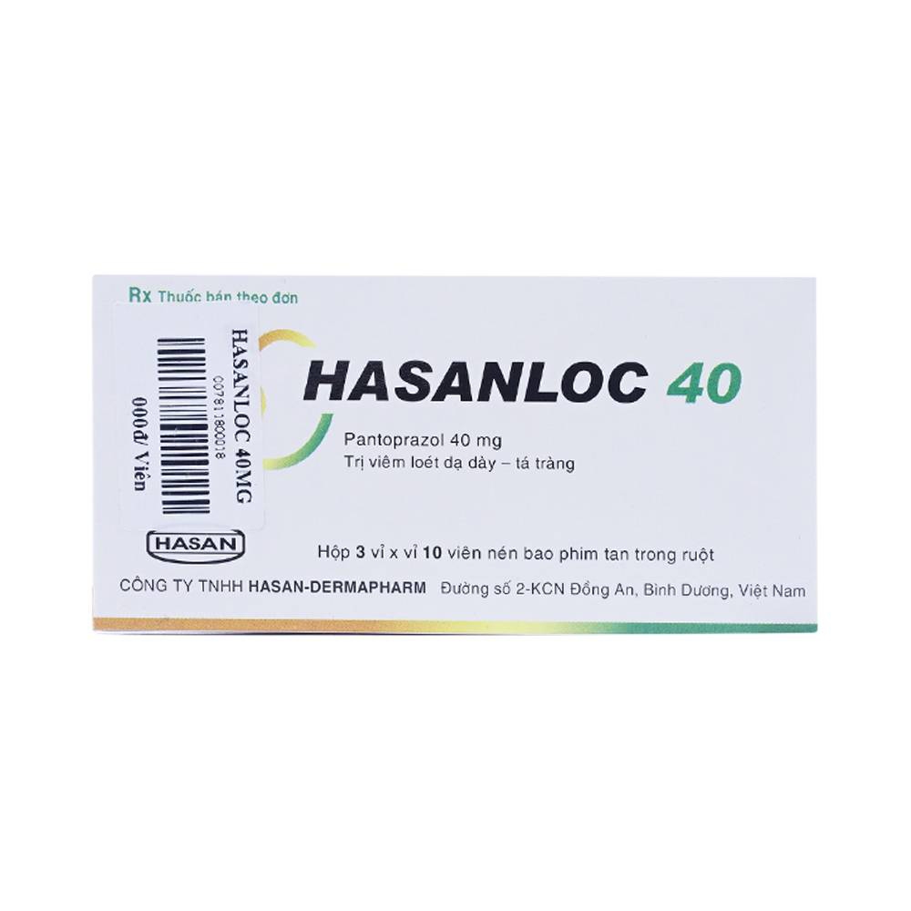 Thuốc Hasanloc 40 Hasan điều trị loét dạ dày tá tràng, trào ngược dạ dày thực quản (3 vỉ x 10 viên)