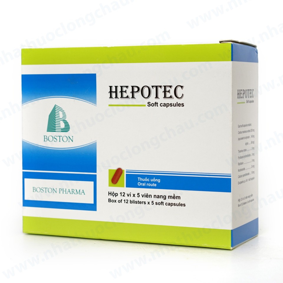 Thuốc Hepotec Boston giúp bảo vệ, phục hồi tế bào gan và tăng cường chức năng gan (12 vỉ x 5 viên)