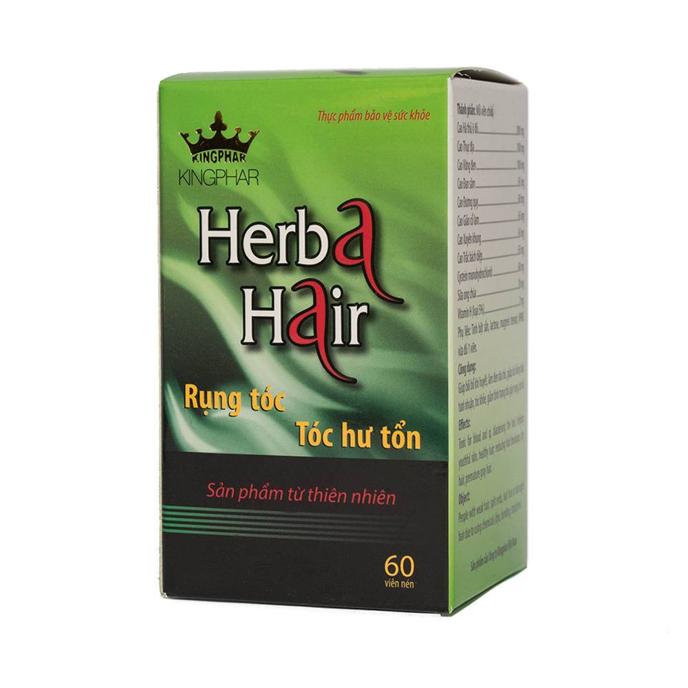 Viên uống Herba Hair Kingphar hỗ trợ bồi bổ khí huyết, làm đen râu tóc (60 viên)