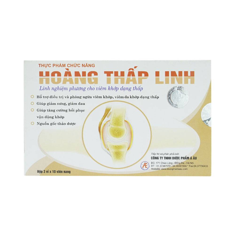 Viên uống Hoàng Thấp Linh hỗ trợ điều trị và phòng ngừa viêm khớp, viêm đa khớp dạng thấp (3 vỉ x 10 viên)