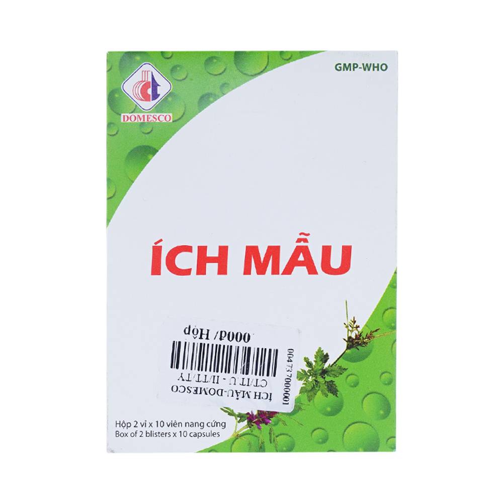 Thuốc Ích Mẫu Domesco điều trị kinh nguyệt không đều, đau bụng kinh (2 vỉ x 10 viên)