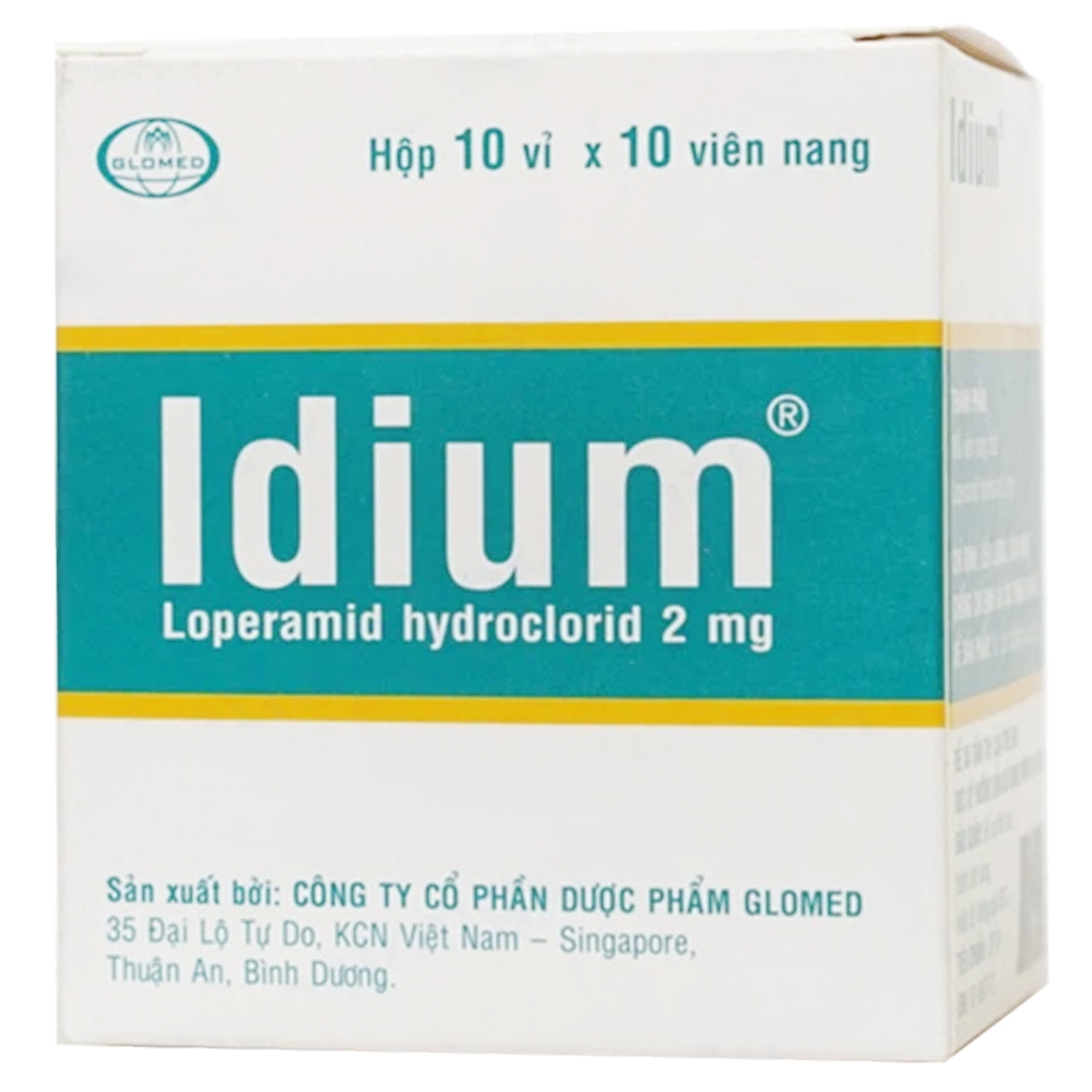 Thuốc Idium 2mg Glomed điều trị các triệu chứng tiêu chảy cấp (10 vỉ x 10 viên)