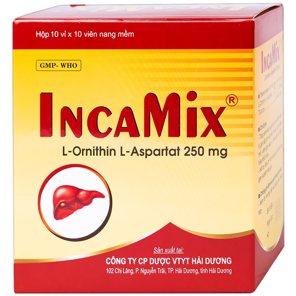 Thuốc Incamix 250mg HDPharma điều trị các bệnh lý gan cấp và mãn tính (10 vỉ x 10 viên)