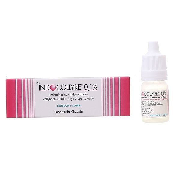 Thuốc nhỏ mắt Indocollyre 0.1% Laboratoires Chauvin điều trị hậu phẫu, chống viêm sau phẫu thuật (5ml)