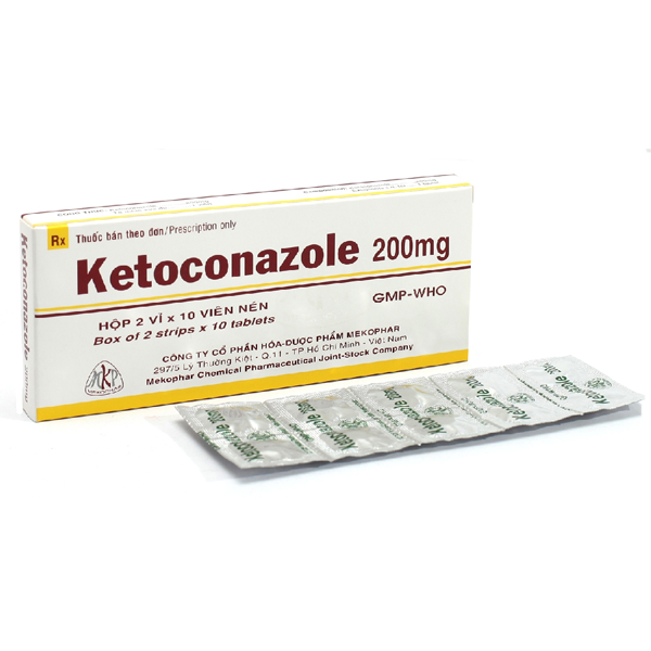 Viên nén Ketoconazole 200mg Mekophar điều trị nhiễm nấm tại chỗ, nhiễm nấm Candida (2 vỉ x 10 viên)