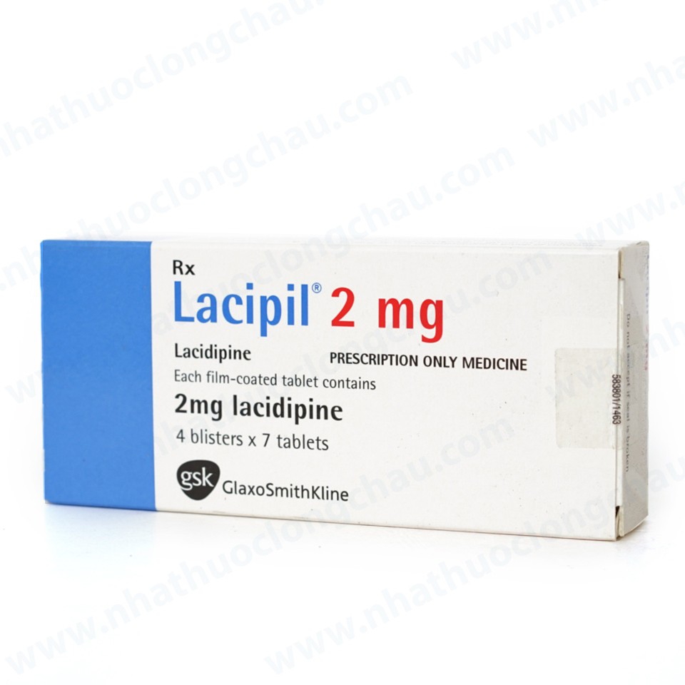 Viên nén Lacipil 2mg GSK điều trị tăng huyết áp (4 vỉ x 7 viên)