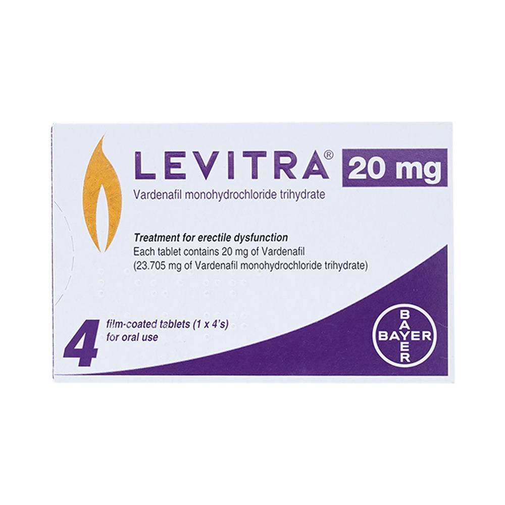 Viên nén Levitra 20mg Bayer điều trị rối loạn cương dương (1 vỉ x 4 viên)