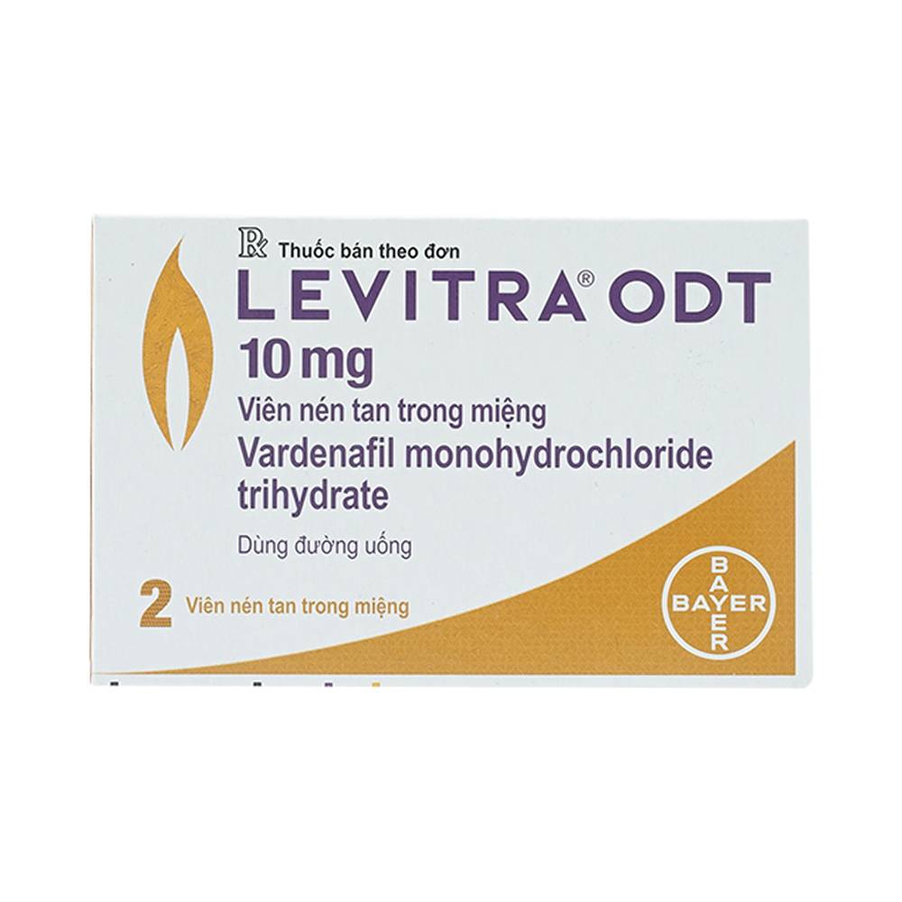 Viên ngậm Levitra ODT 10mg Bayer điều trị rối loạn chức năng cương dương (1 vỉ x 2 viên)