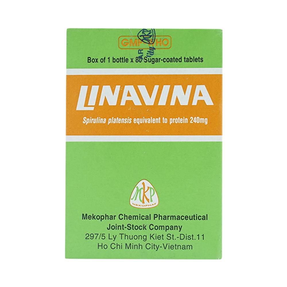 Thuốc Linavina Mekophar cung cấp protein, các chất khoáng, giảm cân (80 viên)