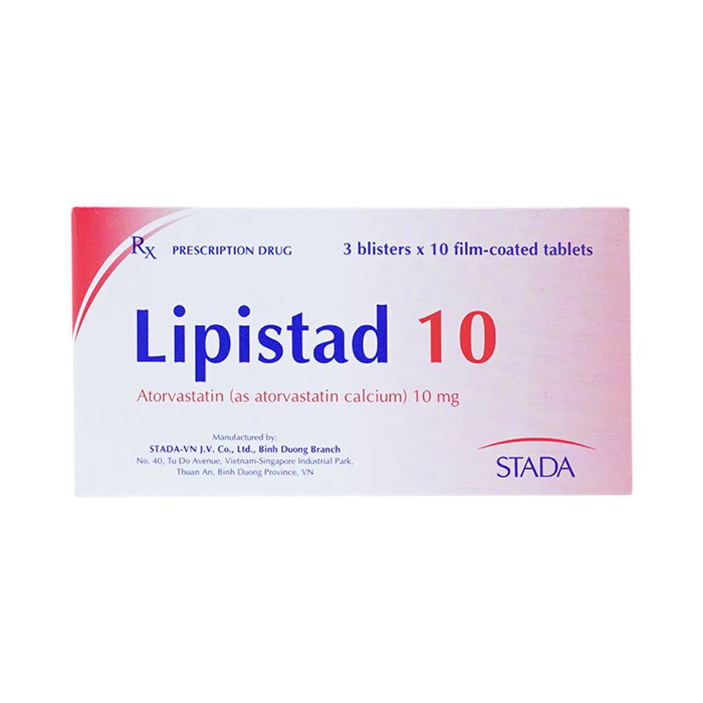 Thuốc Lipistad 10 Stada điều trị tăng cholesterol và Iipid huyết hỗn hợp (3 vỉ x 10 viên)