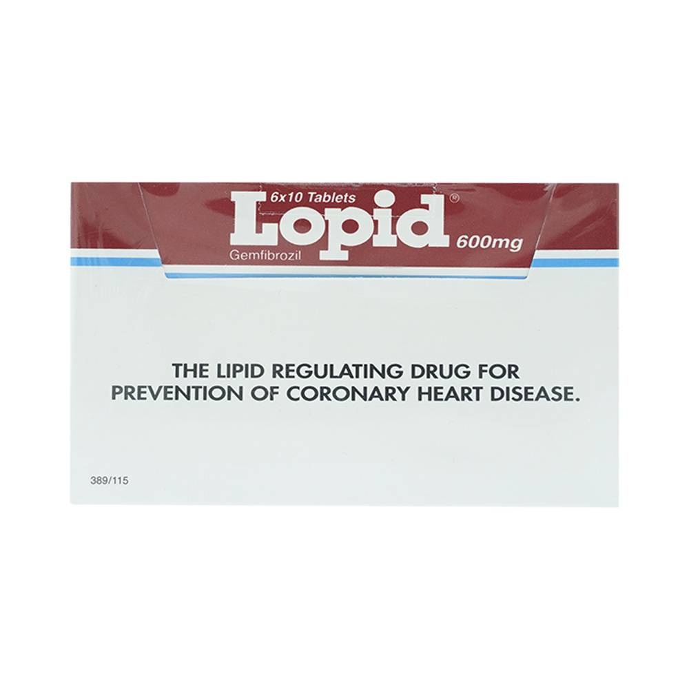 Viên nén Lopid 600mg Olic phòng ngừa tiên phát bệnh mạch vành và nhồi máu cơ tim (6 vỉ x 10 viên)