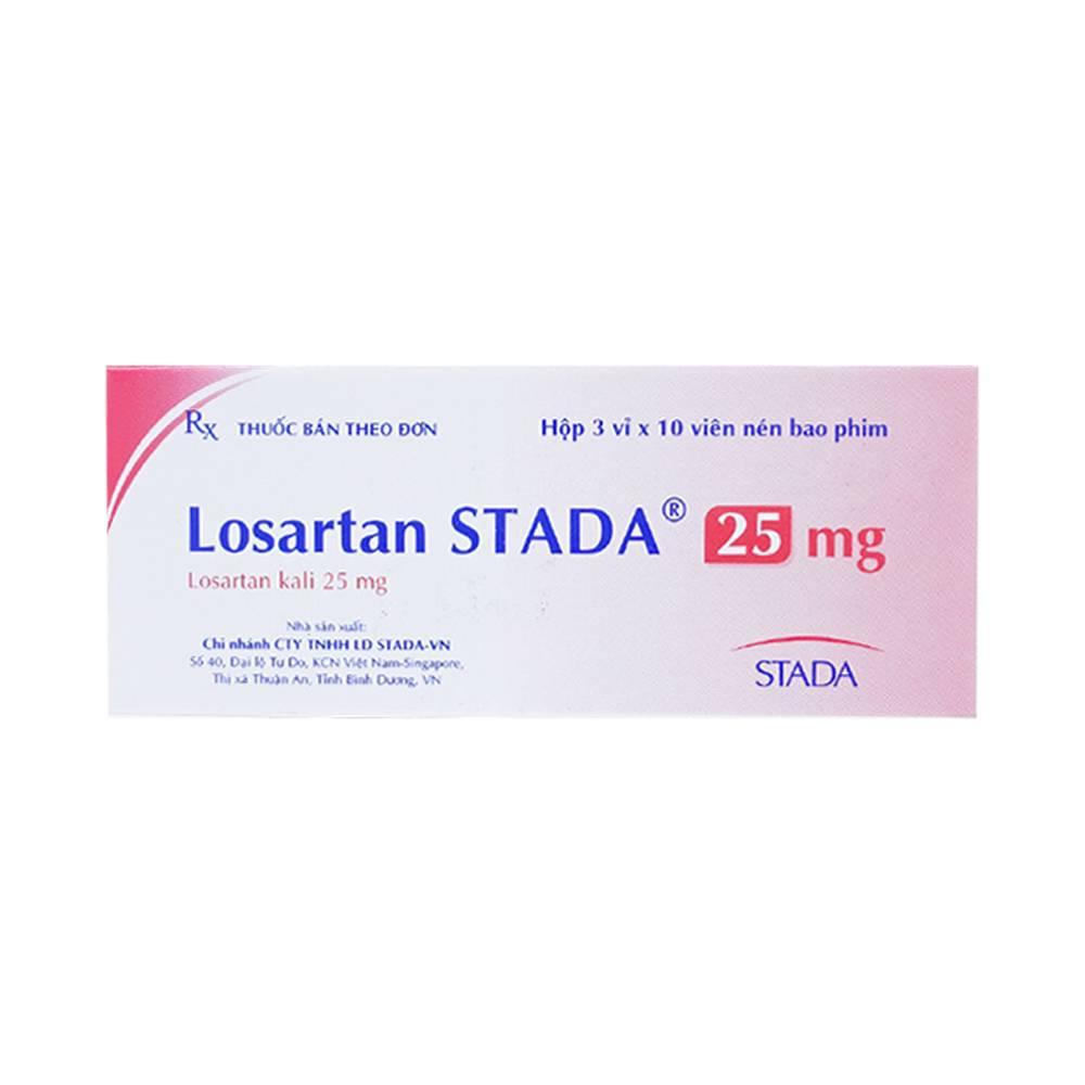 Viên nén Losartan Stada 25mg điều trị tăng huyết áp (3 vỉ x 10 viên)