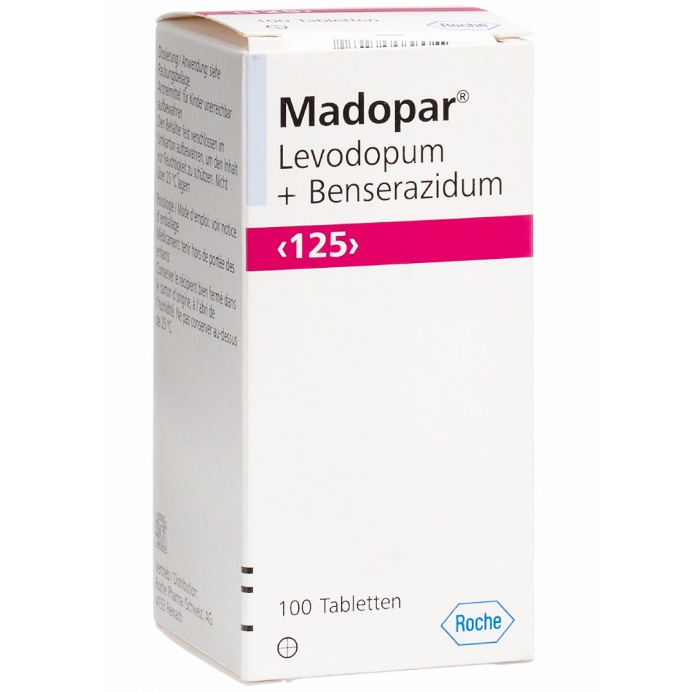 Viên nang Madopar Levodopum+Benserazidum 125 Roche điều trị Parkinson (100 viên)