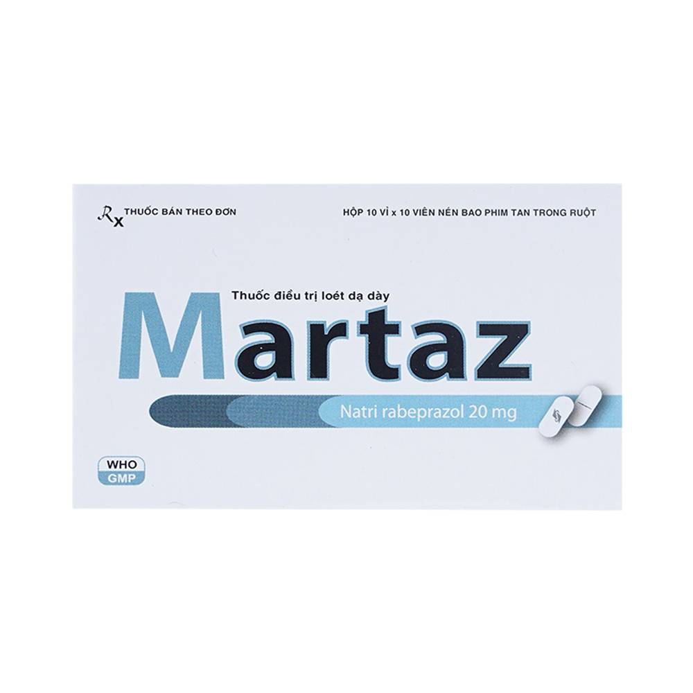 Viên nén Martaz 20mg DaViPharm điều trị loét dạ dày (10 vỉ x 10 viên)