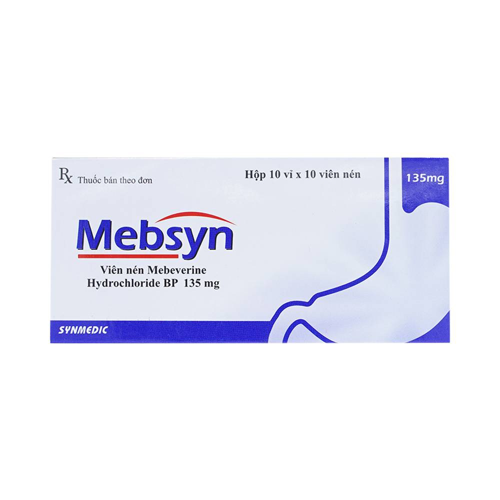 Thuốc Mebsyn 135mg Synmedic điều trị hội chứng ruột kích thích (10 vỉ x 10 viên)