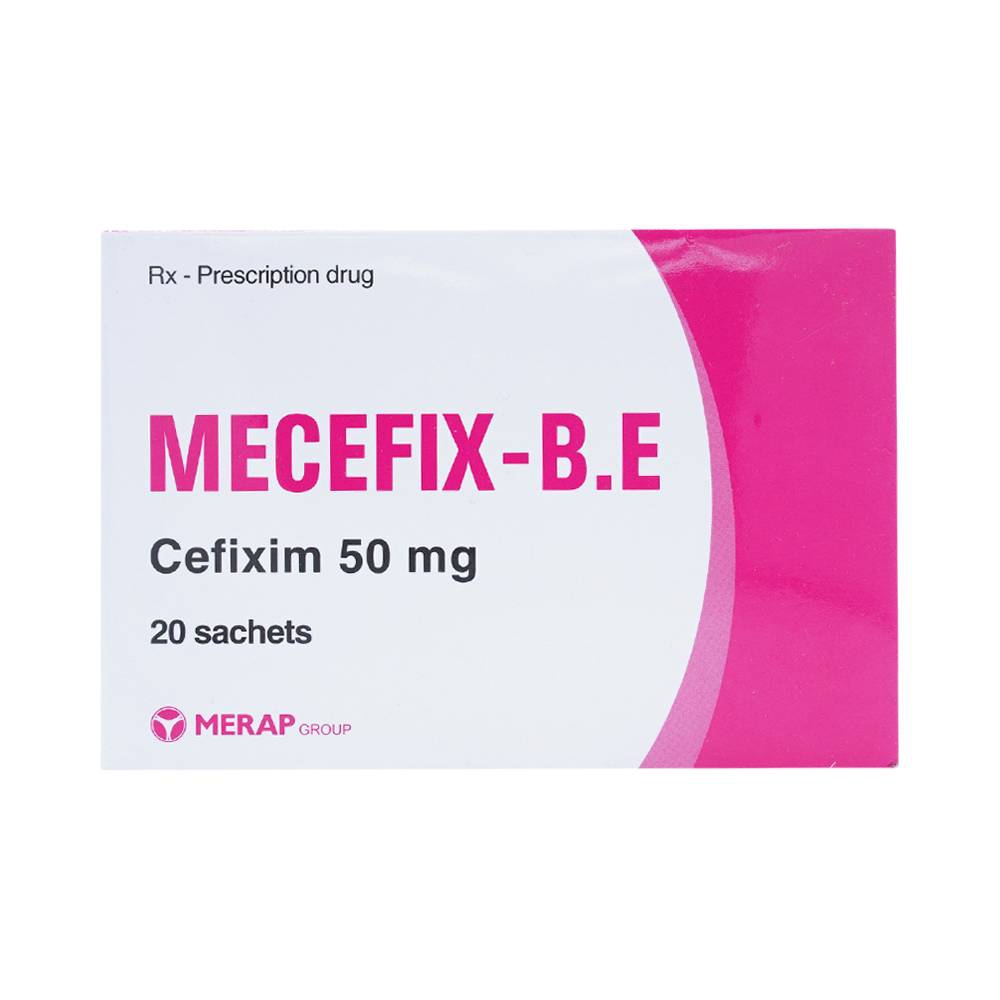 Cốm pha hỗn dịch uống Mecefix-B.E 50mg Merap điều trị viêm tai giữa, viêm xoang (20 gói)