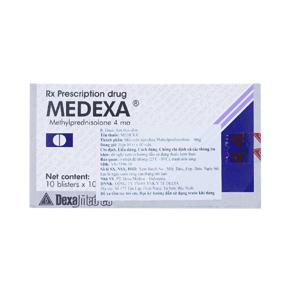 Viên nén Medexa 4mg PT. Dexa Medica chống viêm, giảm viêm khớp dạng thấp (10 vỉ x 10 viên)