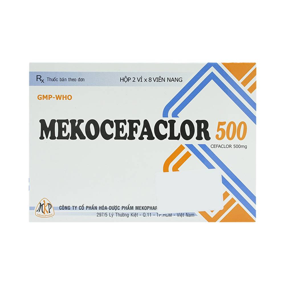 Thuốc Mekocefaclor 500mg Mekophar điều trị các chứng nhiễm khuẩn (2 vỉ x 8 viên)