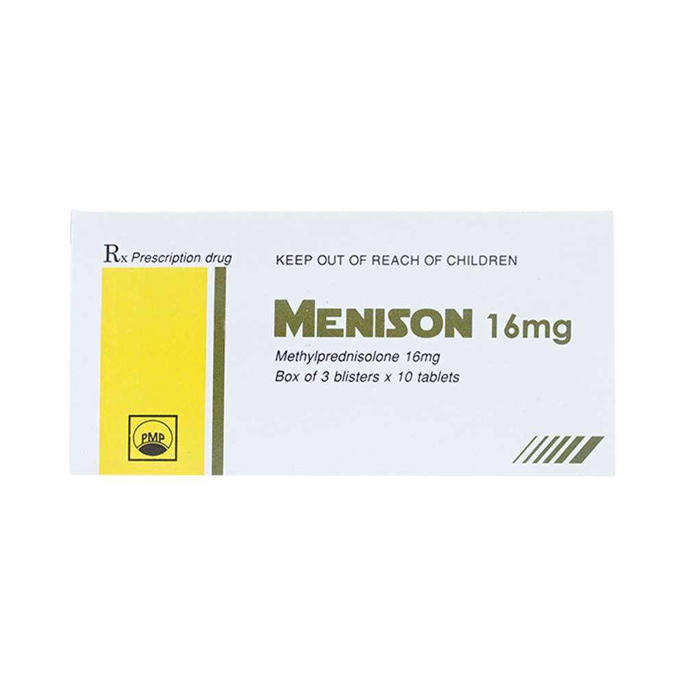 Thuốc Menison 16mg Pymepharco điều trị rối loạn nội tiết, viêm khớp, bệnh collagen (3 vỉ x 10 viên)