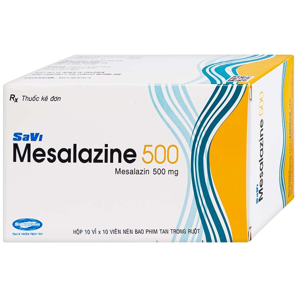 Thuốc Mesalazine 500mg SaviPharm điều trị viêm loét đại tràng (10 vỉ x 10 viên)