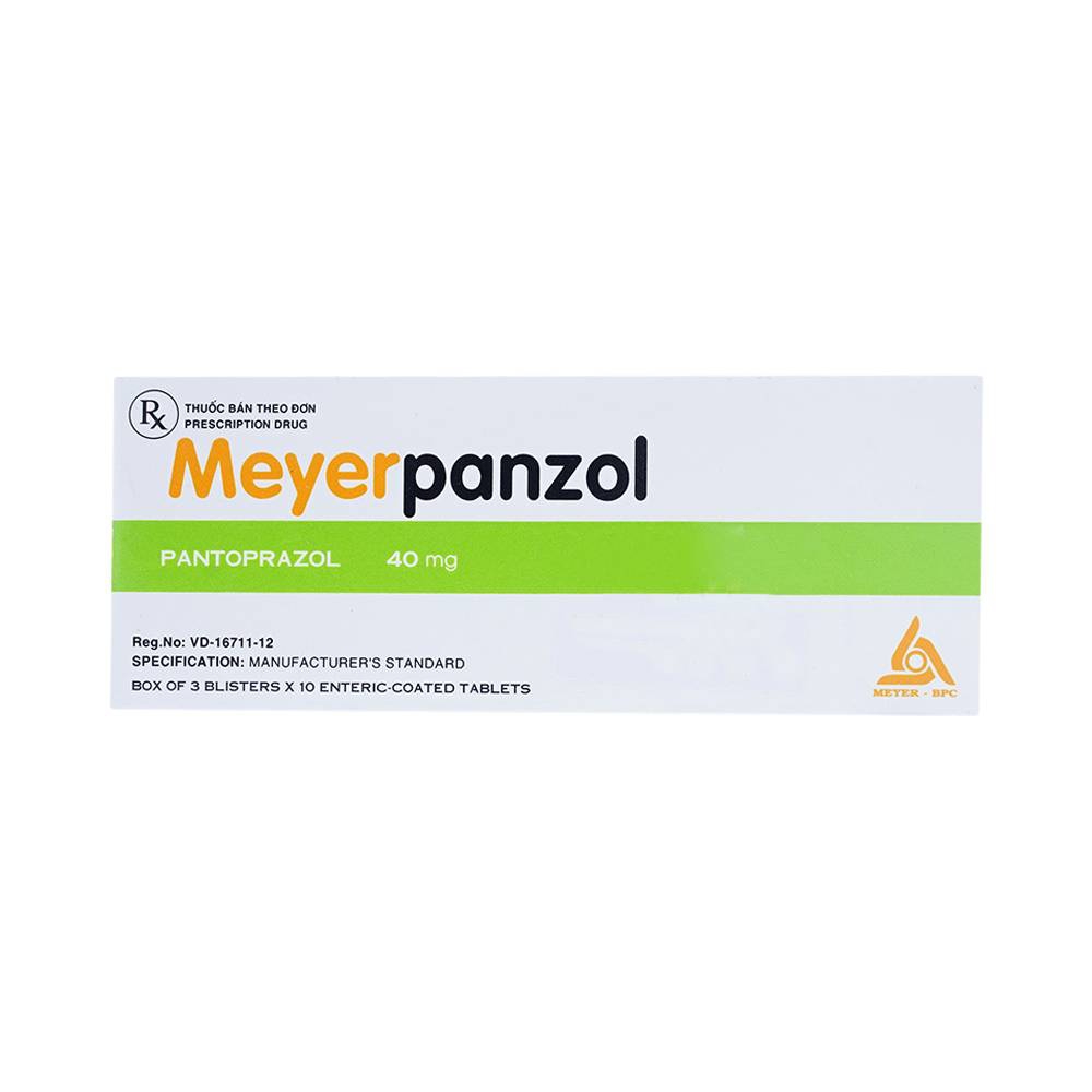 Viên nén Meyerpanzol 40mg Meyer - BPC điều trị viêm thực quản trào ngược (3 vỉ x 10 viên)