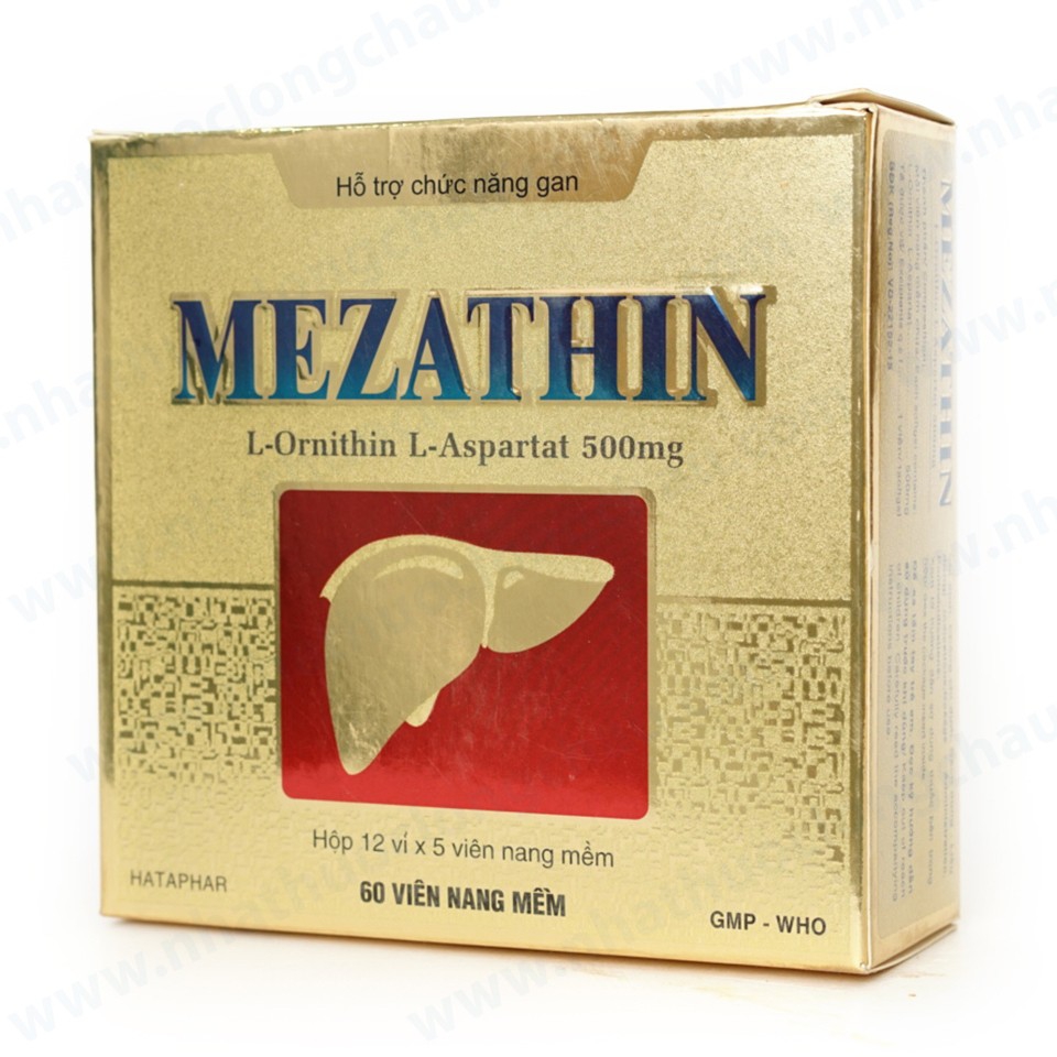 Viên nang mềm Mezathin 500mg Hataphar điều trị các bệnh về gan, chán ăn, mệt mỏi (12 vỉ x 5 viên)