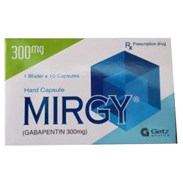 Viên nang cứng Mirgy 300mg Getz điều trị đau thần kinh, động kinh (1 vỉ x 10 viên)