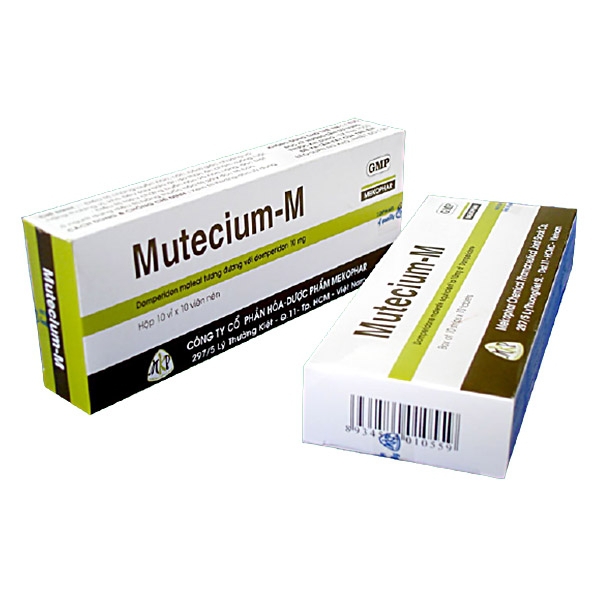 Viên nén Mutecium-M 10mg Mekophar điều trị triệu chứng buồn nôn và nôn nặng (10 vỉ x 10 viên)