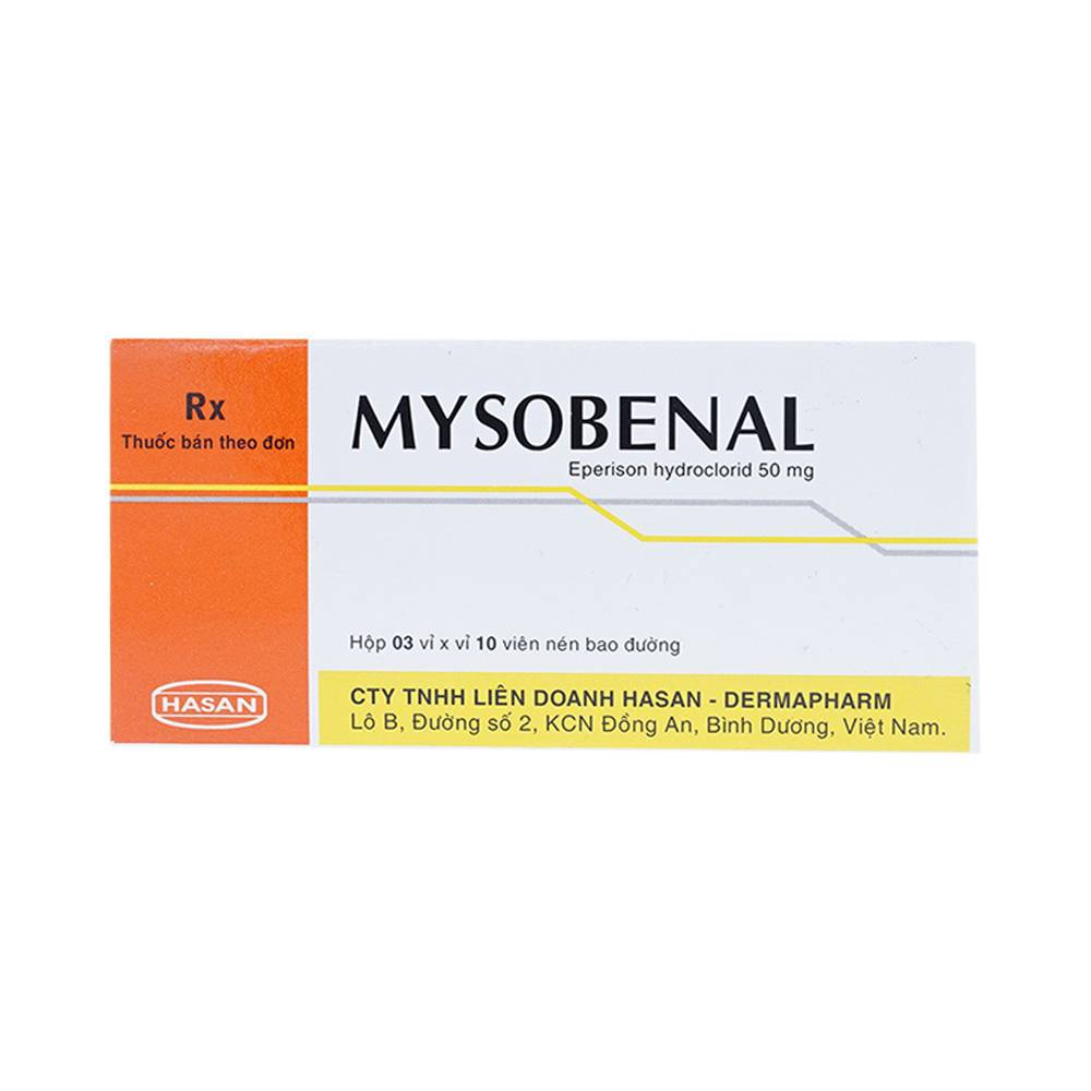 Viên nén Mysobenal 50mg Hasan điều trị hội chứng đốt sống cổ, viêm quanh khớp vai (3 vỉ x 10 viên)