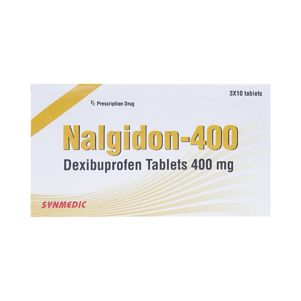 Viên nén Nalgidon-400 Synmedic điều trị thống kinh, nhức đầu, đau răng (3 vỉ x 10 viên)