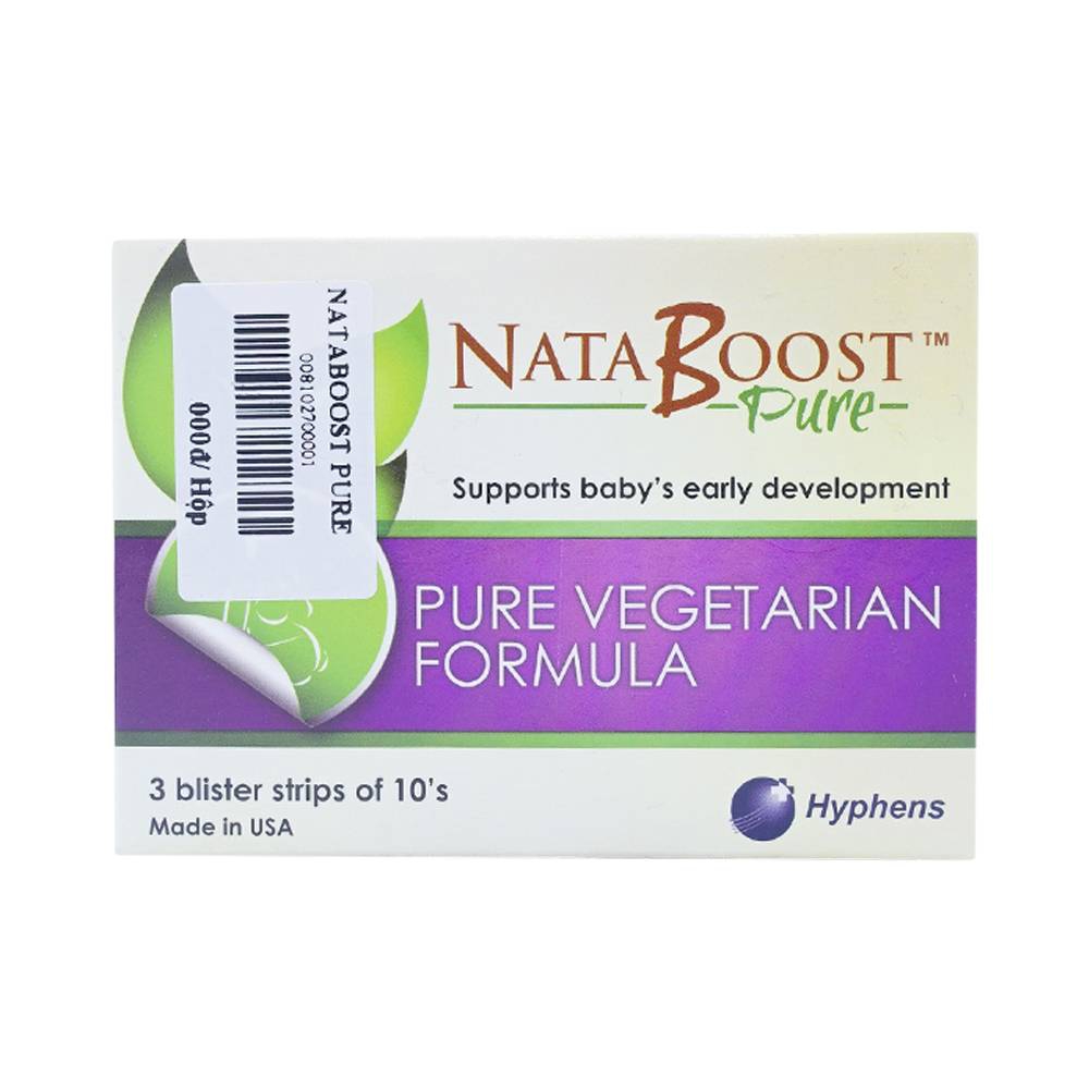 Viên uống NataBoost Pure bổ sung DHA cho phụ nữ mang thai, đang cho con bú (3 vỉ x 10 viên)