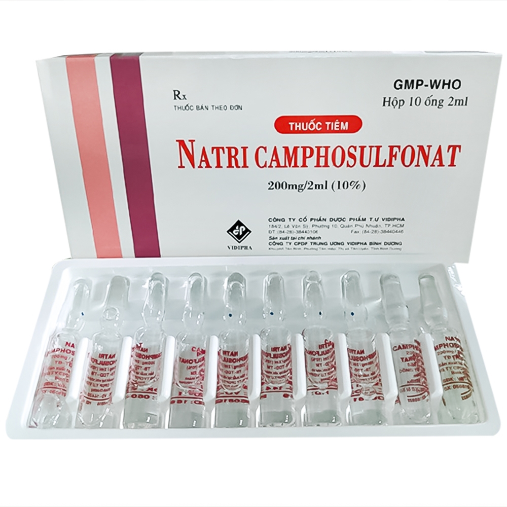 Natri camphosulfonat 200mg/2ml được sử dụng để điều trị những tình trạng nào?