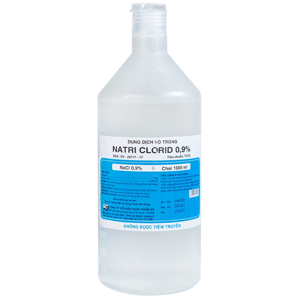 Sản phẩm natri clorid 0.9% dùng trong những trường hợp nào?
