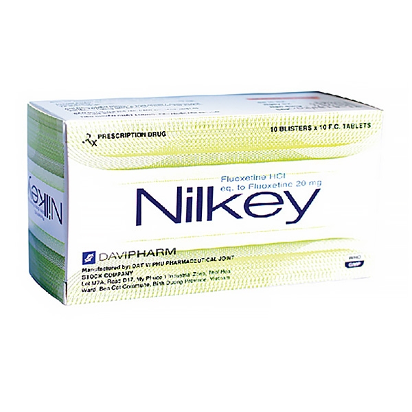 Viên nén Nilkey DaViPharm điều trị bệnh trầm cảm, hội chứng hoảng sợ (10 vỉ x 10 viên)