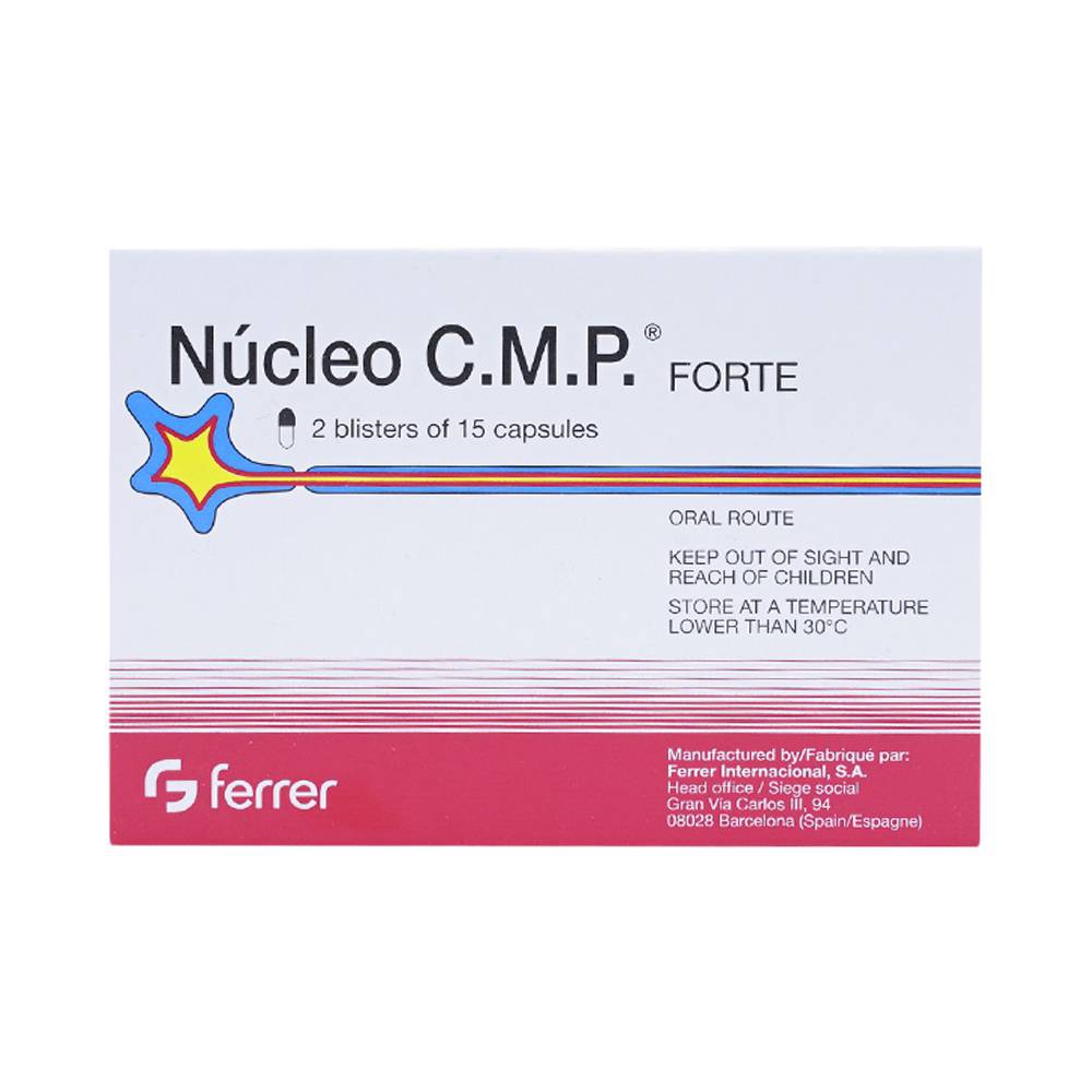 Viên nang Núcleo C.M.P Forte Ferrer điều trị các bệnh về dây thần kinh (2 vỉ x 15 viên)