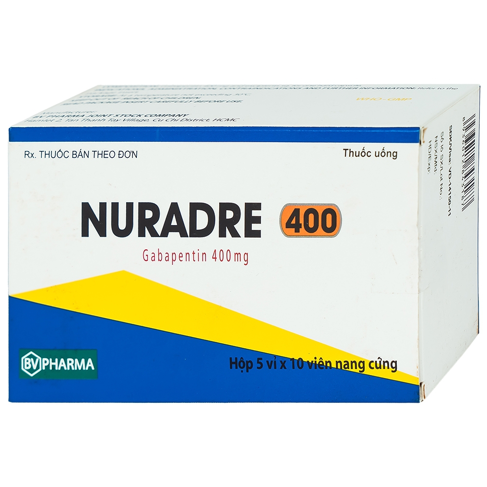 Viên nang cứng Nuradre 400 BV Pharma điều trị động kinh cục bộ (5 vỉ x 10 viên)