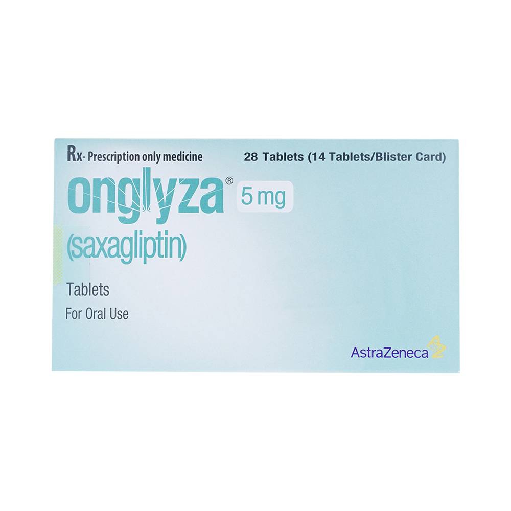 Viên nén Onglyza 5mg AstraZeneca hỗ trợ ăn kiêng, kiểm soát đường huyết (2 vỉ x 14 viên)