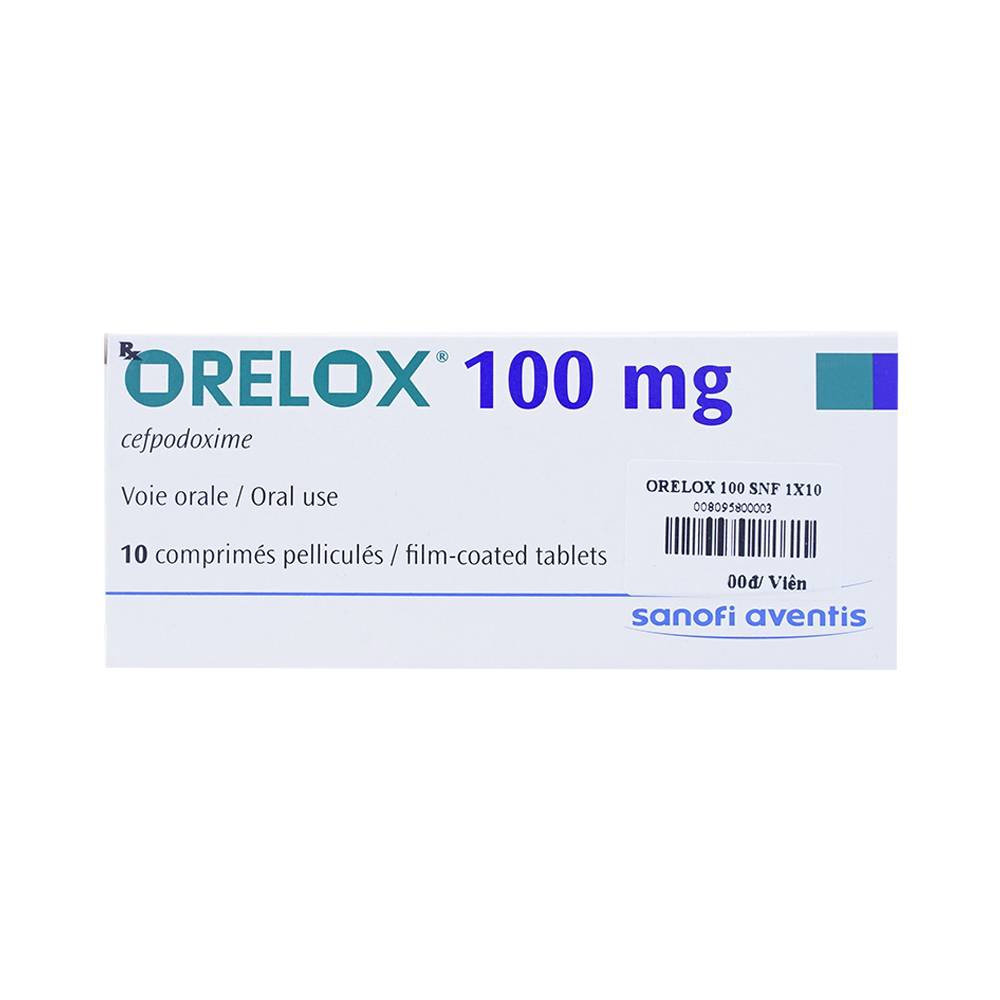 Thuốc Orelox 100mg Sanofi điều trị các chứng nhiễm khuẩn, viêm họng, viêm xoang cấp (1 vỉ x 10 viên)