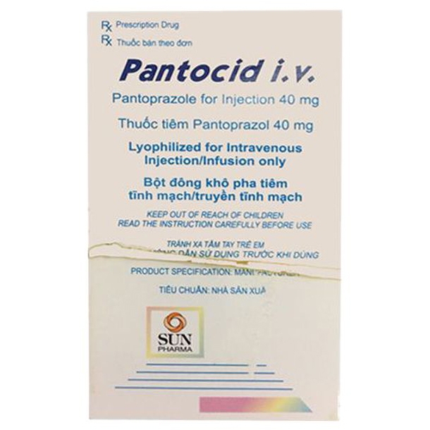 Bột pha tiêm Pantocid IV Sun Pharma điều trị loét dạ dày tá tràng (1 lọ bột - 1 lọ dung môi)